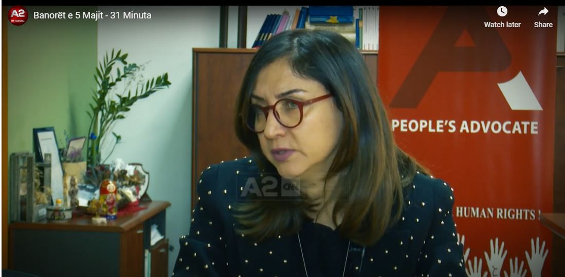 Avokatja e Popullit Erinda Ballanca në një intervistë për emisionin 31 Minuta në A2 CNN